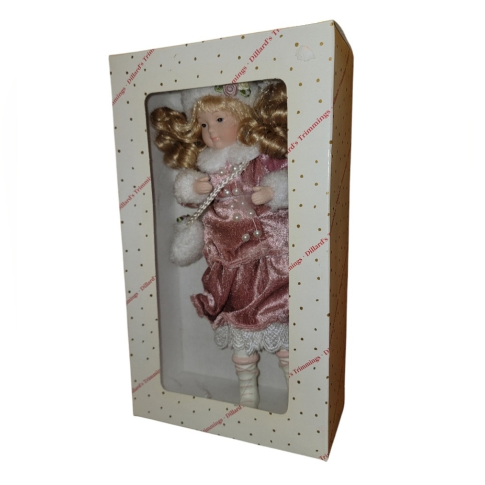 Dillard's Trimmings Vintage Christmas Doll New.
